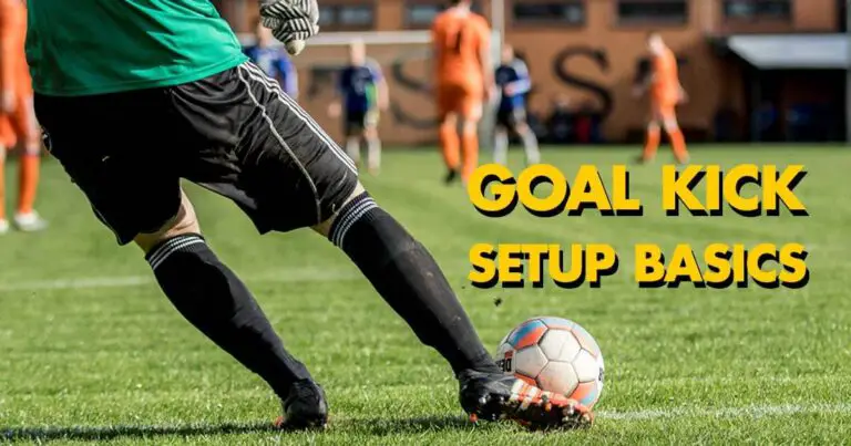 Soccer goalkeeper just about to shoot his goal kick